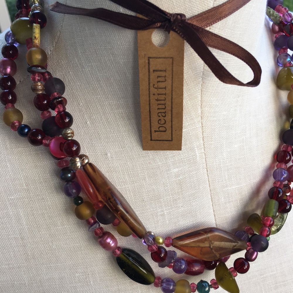 Multi-color Stone Necklace - Picture 2 of 3